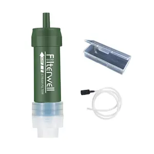 Portable Outdoor Water Filter Straw Survival Emergency Water Purifier with 60 cm Activated Carbon for Camping, Hiking Travel