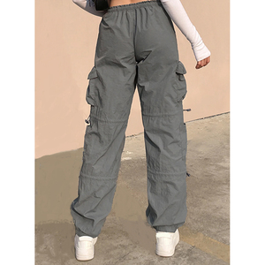 Vaqueros Cargo de Pierna Ancha para Mujer, Ecológicos, Transpirables, de Corte Holgado, Tallas Grandes, Personalizables, Estilo Urbano, de Cintura Alta, Pantalones Largos - Product Image 4