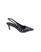 Vente en gros 2025 Pompes habillées noires pour femmes à la mode du fabricant Conception à bout pointu Hauteur du talon de 40mm Caoutchouc durable + matériau Pu