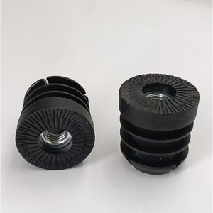 Pieds réglables en plastique Shi Hong, embouts noirs pour meubles, patins ronds avec filetage interne - Product Image 2