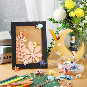 Vignettes décoratives créatives mignon hippocampe voilier poisson et étoile de mer vignettes planche de bois tendre <span class=keywords><strong>Photo</strong></span> mur bricolage - Product Image 3