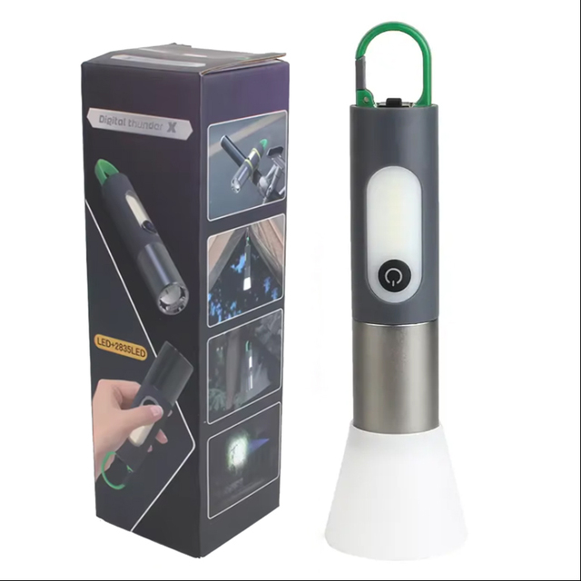 Hot Mini USB-C Rechargeable Plastic EDC Flashlight Telescopic Zoom Camping LED Torch Light Long Distance Lantern With Hooks