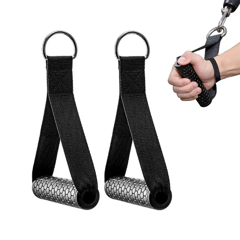 Heavy Duty tập thể dục xử lý Cáp máy file đính kèm Resistance Bands xử lý Grips thể dục dây đeo stirrup xử lý