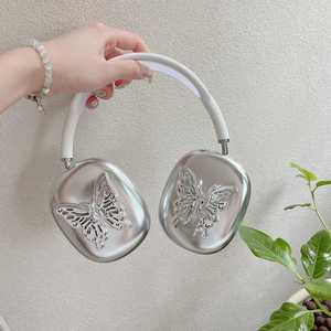 Housse de placage en argent frais pour <span class=keywords><strong>Airpods</strong></span> Max Soft TPU 3D Butterfly Ear Cups Housse de protection pour <span class=keywords><strong>Airpods</strong></span> Max - Product Image 2