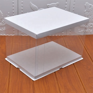 Hot selling 3 in 1 paper cake box white color large custom birthday packaging box