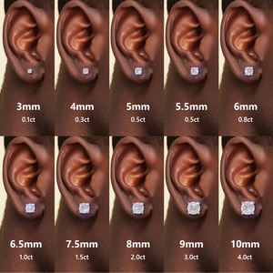 Livraison Gratuite Boucles d'oreilles clous en Moissanite 3ct 2ct 1ct VVS pour Hommes et Femmes, Cadeaux Hip-hop, en Argent Sterling 925, Certifiées GRA, Test de Diamant réussi - Product Image 4