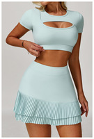 Jupe de Tennis Femme Taille Haute Plissée, Vêtement de Sport à Séchage Rapide, Jupe-Short Athlétique Course Entraînement Tenue de Gymnastique Vêtements d'Été