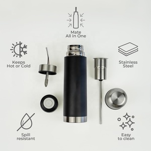 Botella Térmica Aislada para Café y Té, Termo para <span class=keywords><strong>Mate</strong></span> de Acero Inoxidable de 500 ml para Viajes, Senderismo, Oficina, Blanco - Product Image 3