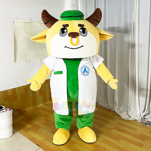 Haute qualité Logo personnalisé en <span class=keywords><strong>peluche</strong></span> <span class=keywords><strong>docteur</strong></span> mascotte Costume adultes vache personnage de dessin animé Commercial Halloween Costume pour la Promotion - Product Image 1