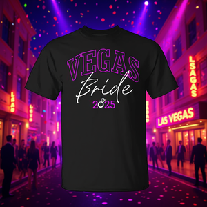 Camiseta Vegas Bride 2025 para Despedida de Soltera, Camiseta para Celebración de Boda - Product Image 3