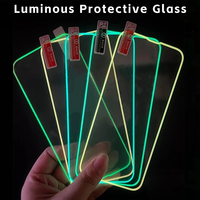 Verre trempé de veilleuse de protection de bord de Silicone liquide pour Iphone 16 11 12 13 15Pro Max 14 protecteur d'écran lumineux