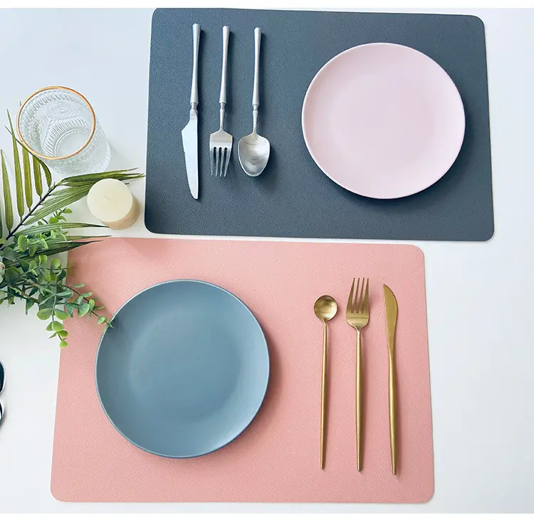 سجادة جلدية أمريكية متعددة الألوان PU سجادة للطاولة والطعام سجادة للديكورات عازلة للحرارة