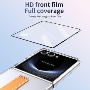 เคสโทรศัพท์แบบใสบางเฉียบสำหรับ Samsung Z Flip 8 7 6 5 4 พร้อมแถบรองรับ ป้องกันหน้าจอ ป้องกันการกระแทก ฝาหลังแข็ง - Product Image 6