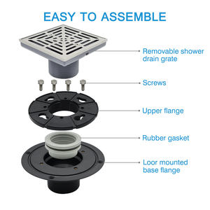 Guida 710011 71001101 Nouveau Design Carré <span class=keywords><strong>Grand</strong></span> Débit <span class=keywords><strong>Douche</strong></span> Siphon <span class=keywords><strong>de</strong></span> Sol Pour Cuisine Salle <span class=keywords><strong>de</strong></span> Bain Egouttoir <span class=keywords><strong>de</strong></span> Sol en Acier Inoxydable - Product Image 4