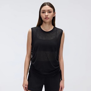 Débardeur de yoga <span class=keywords><strong>sans</strong></span> manches à séchage rapide pour femme, en fil slub léger, coupe ample, idéal pour la course et le fitness estival - Product Image 4