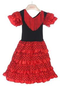 Ecoparty Robe de danse traditionnelle espagnole pour filles Festival Tassel Dot Dress Classic Flamengo <span class=keywords><strong>Gypsy</strong></span> Style Children Skirt - Product Image 3