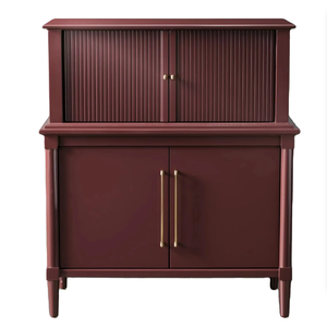 R American Retro Solid Wood Wine Cabinet, Lemari Peralatan Makan, Lemari Anggur Mewah untuk Ruang Villa, Lemari Penyimpanan Gaya Prancis - Product Image 5