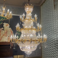 Lustre en cristal classique de grande taille pour hall d'hôtel, décoration de mariage de luxe sur mesure
