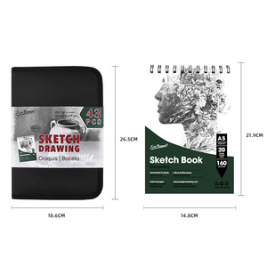 مجموعة أقلام رسم شين بوهين 43 قطعة للطلاب، لوازم فنية للرسم، كتاب رسم مجاني، حقيبة قماش محمولة، مجموعة رسم وتخطيط - Product Image 2