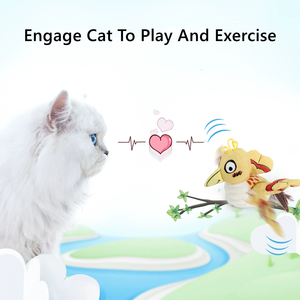 Nouvel Arrivage : Jouet Interactif en Peluche pour Chat, Oiseau Vibrant avec Ailes Battantes et Queue à Plumes, Stimule l'Instinct de Chasse, Jouet de Teaser pour Chat - Product Image 6