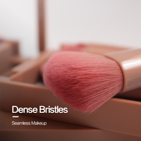 Ensemble de pinceaux de maquillage portables 5 en 1, avec miroir, multifonction, fond de teint, lèvres, ombre à paupières, pinceau cosmétique Combo
