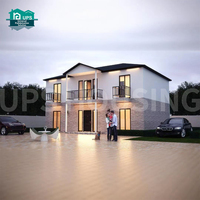 Diseño de Lujo, Alta Calidad, Vivienda Modular de 2 Pisos con Techo a Dos Aguas y 4 Dormitorios, Espacio de Vivienda Modular, Oficina en el Patio Trasero, Villa
