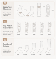 Chaussettes de yoga antidérapantes en coton pour femmes, personnalisables avec logo, pour Pilates, sport et fitness