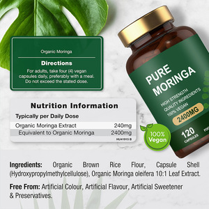 Pure <strong>Moringa</strong> Capsules Vegan High Strength <strong>Moringa</strong> Oleifera Leaf Extract, Support Immune &amp; Energy, OEM Private Label - Product Image 3