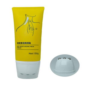 Envase de Tubo de Plástico Amarillo Personalizado de 150 ml con Tapa de Masaje de Tres Rodillos para Crema de Cuello - Product Image 6