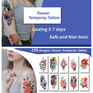 批发定制性感花卉蝴蝶Tatuajes Temporales为女性时尚纸人体艺术贴纸为半臂纹身 - Product Image 4