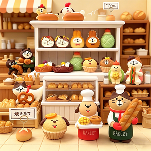Figurines en résine 3D mignonnes style pyramide, thèmes religieux, féeriques, chats, <span class=keywords><strong>chiens</strong></span>, pain, style boulangerie Kawaii, mini ornements créatifs pour la maison et le bureau, cadeau - Product Image 1