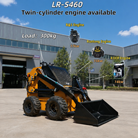 Mini-chargeuse compacte sur pneus 300 kg, personnalisable avec accessoires hydrauliques pour la ferme, le jardin et la construction