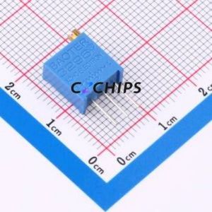 Resistencia Ajustable/Potenciómetro 3296W-203-LF, Componente de Orificio Pasante (THT)-3P, 9.5x4.8mm, Resistencia de 20kOhm, 10%, 500mW, 250ppm ℃ - Product Image 1
