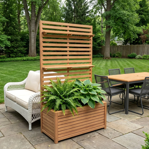 Jardinière surélevée en bois Combohome avec rangement à fond ouvert et structure pour plantes grimpantes, bac à plantes surélevé d'extérieur pour herbes et fleurs - Product Image 6
