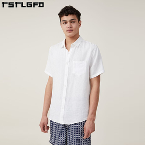 Camisas de Verano <span class=keywords><strong>Sostenibles</strong></span> para Hombre 2025, Rayadas, Urbanas, Protección Solar, Secado Rápido, Talla Grande, Blusas Casuales de Algodón <span class=keywords><strong>y</strong></span> Lino - Product Image 5