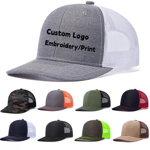 หมวกแก๊ปตาข่ายผ้าแคนวาสแบบ 5 ชิ้นส่วน ปักลายได้ตามสั่ง ระดับพรีเมียม |   หมวกแฟชั่นกลางแจ้งสำหรับทุกฤดูกาล ผลิตจากผ้าฝ้าย 100% สำหรับทุกเพศ - Product Image 1