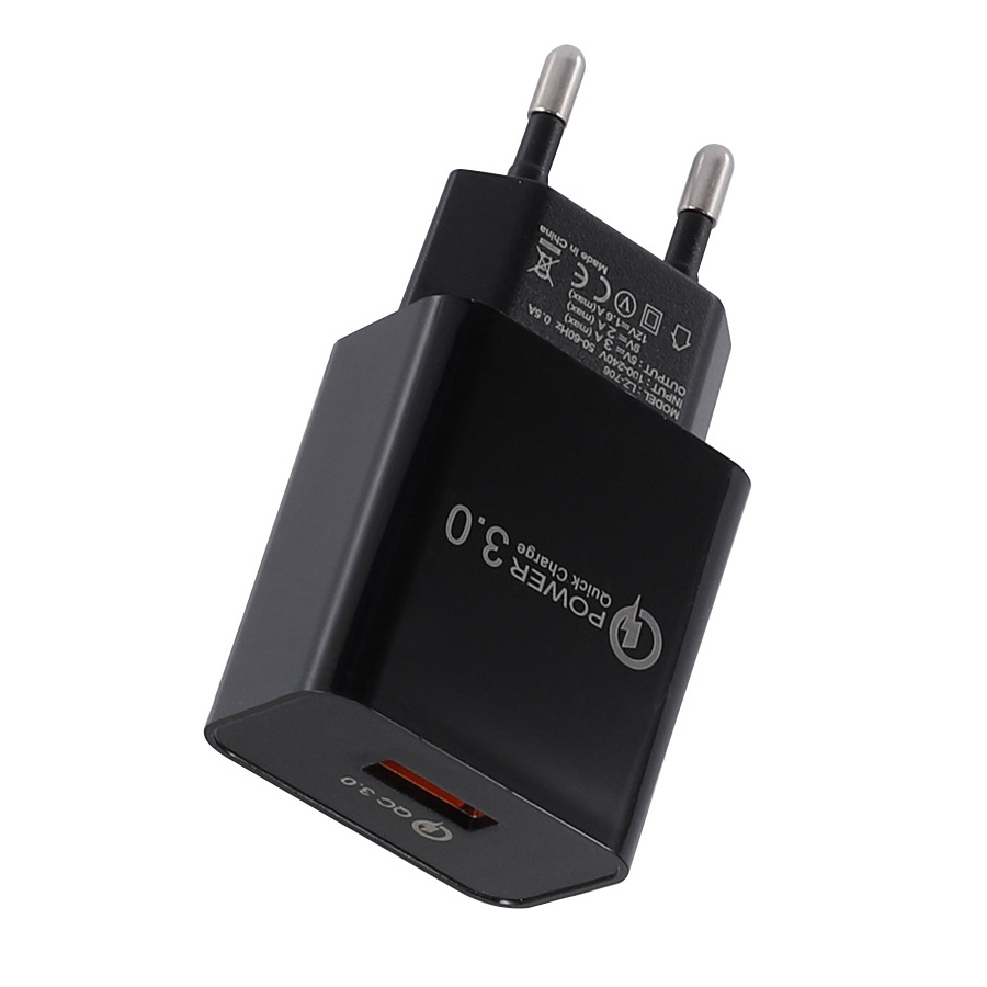 QC3.0 Power Adapter EU plug - Black