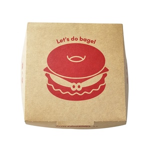 Embalaje de hamburguesas, contenedor de alimentos, tapa con bisagras, caja de papel de hamburguesa marrón, logotipo personalizado impreso, caja de papel de hamburguesa marrón Kraft Clamshell - Product Image 4