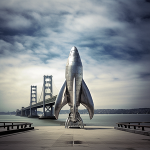 사용자 정의 거대한 야외 현대 공간 테마 아트 금속 거울 폴란드어 로켓 대형 스테인레스 스틸 만화 로켓 배 조각 - Product Image 4