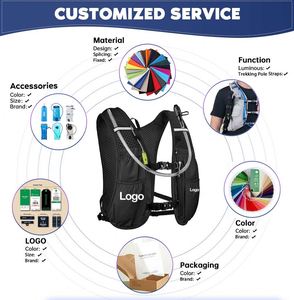 Custom logo Neoprene Outdoor Sports Breathable Lightweight Reflective Phone Holder Hydration <b>Running</b> <b>Vest</b> with Water Bottles - Product Image 6
