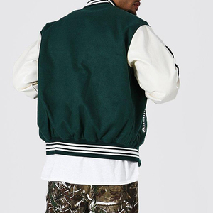 Chaquetas de hombre con letras universitarias personalizadas para escuela secundaria con parche de chenilla Lana de color con mangas completas Chaqueta de diseño personalizado para hombre - Product Image 3