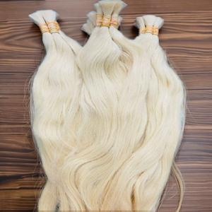 Extensiones de Cabello Humano Indio Rubio a Granel, Liso Natural, Virgen, Súper Doble Trama, de Alta Calidad y Textura Sedosa - Product Image 4