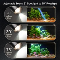 Projecteur d'aquarium réglable 3 couleurs - Lampe LED à clipser pour aquarium avec col de cygne flexible pour aquariums plantés et d'eau douce