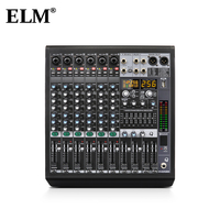 Amplificateur de mixage audio alimenté, 6 canaux, Bluetooth, USB, 256 effets numériques, 250W*2, console de mixage de scène KTV
