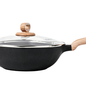 Poêle wok octogonale noire de 30 cm, écologique, antiadhésive, en aluminium, pour la cuisine quotidienne - Product Image 6