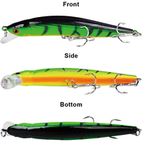 Leurre de pêche flottant Minnow 10cm 8.4g, appât artificiel dur en ABS avec action de nage réaliste pour achigan, brochet, truite, perche