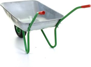 Carretilla de Metal Verde de 65L, Resistente, Galvanizada, con Neumático Inflable de 12 Pulgadas para Jardín - Product Image 5