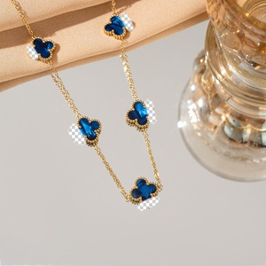 Collar de Diamantes con Diseño de Trébol, Estilo Lujoso y Sencillo, de Acero Inoxidable, No se Destiñe, Joyería Deportiva para Mujer - Product Image 3