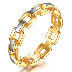 Anillo geométrico de oro de 5 mm con diseño hueco para mujer, regalo de joyería de moda - Product Image 5