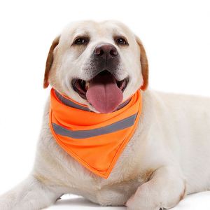 Custom Reflective Dog Triangle <b>Scarf</b> Fluorescent Lightweight Pet Bib Glow in Dark Velcro Pet Bandana Safety Walking Neck <b>Scarf</b> - Product Image 3